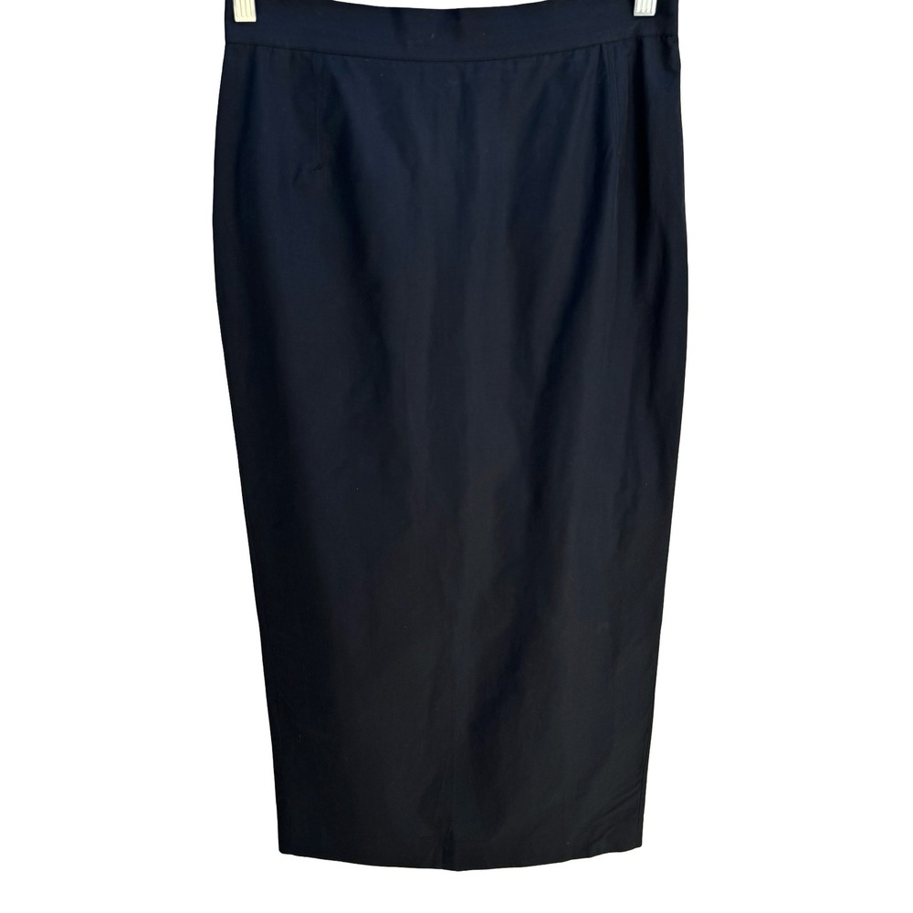 Jean Paul Gaultier Femme 90s Y2K Black Cotton Midi Pencil Skirt Avant Garde M